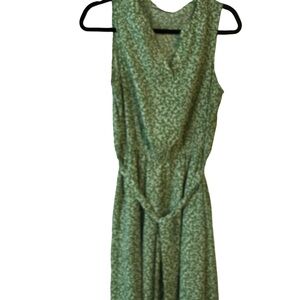 Staccato Green Patterned Midi Dress